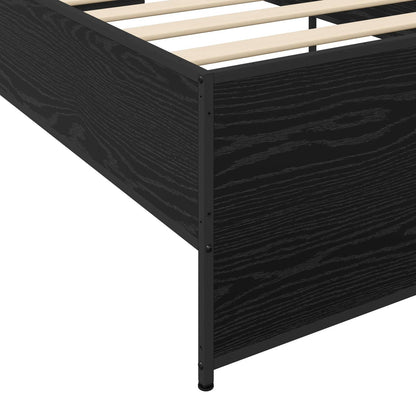 Bed Frame Black Oak 80 x 200 cm Engineered Wood