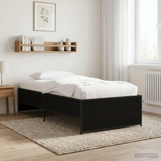 Bed Frame Black Oak 80 x 200 cm Engineered Wood