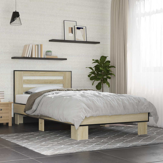 Bed Frame with Headboard Sonoma Oak 80 x 200 cm Engineered Wood