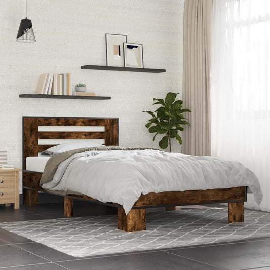 Bed Frame with Headboard Smoked Oak 80 x 200 cm Engineered Wood