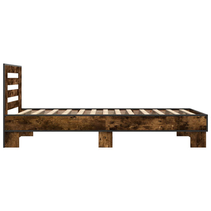 Bed Frame with Headboard Smoked Oak 80 x 200 cm Engineered Wood