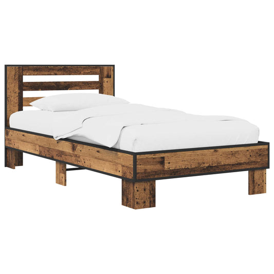 Bed Frame with Headboard Old Wood 80 x 200 cm Engineered Wood