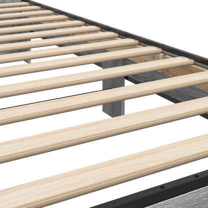 Bed Frame with Headboard Grey Sonoma 80 x 200 cm