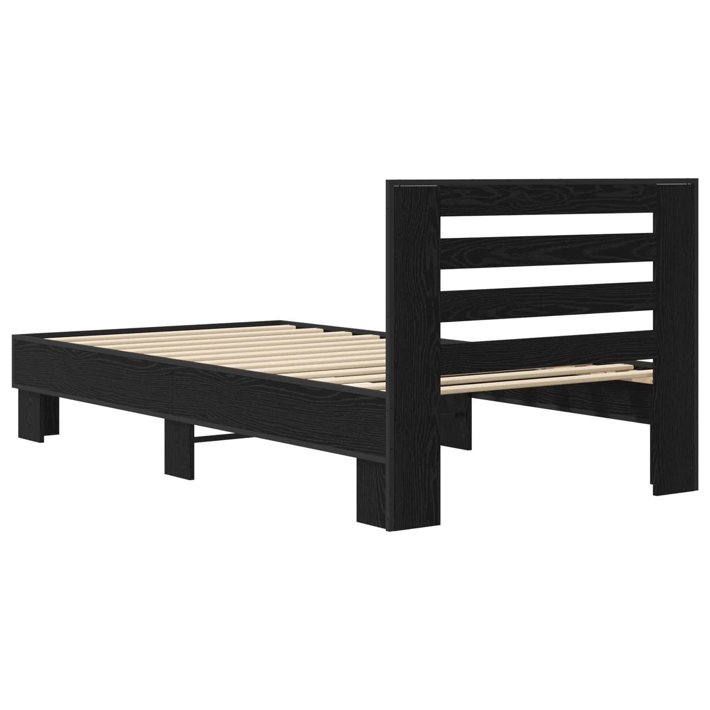 Bed Frame with Headboard Black Oak 80 x 200 cm Engineered Wood