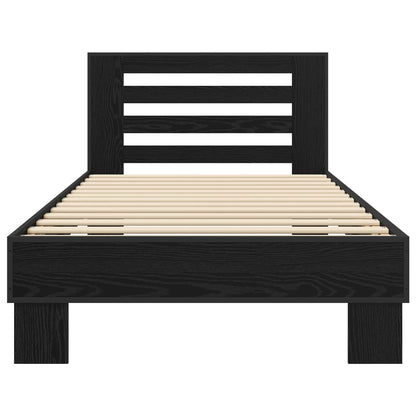 Bed Frame with Headboard Black Oak 80 x 200 cm Engineered Wood