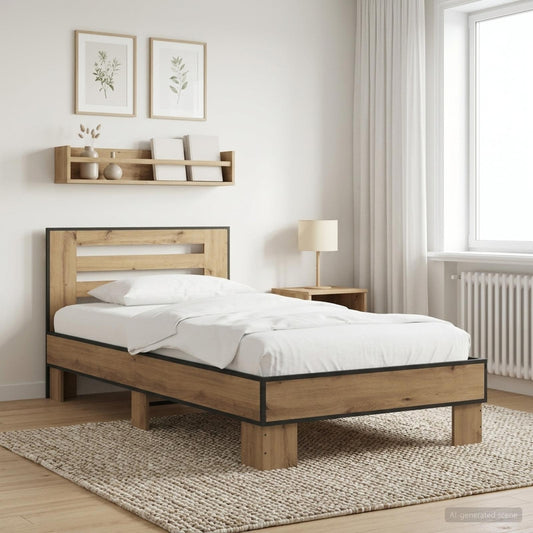 Bed Frame with Headboard Artisan Oak 80 x 200 cm