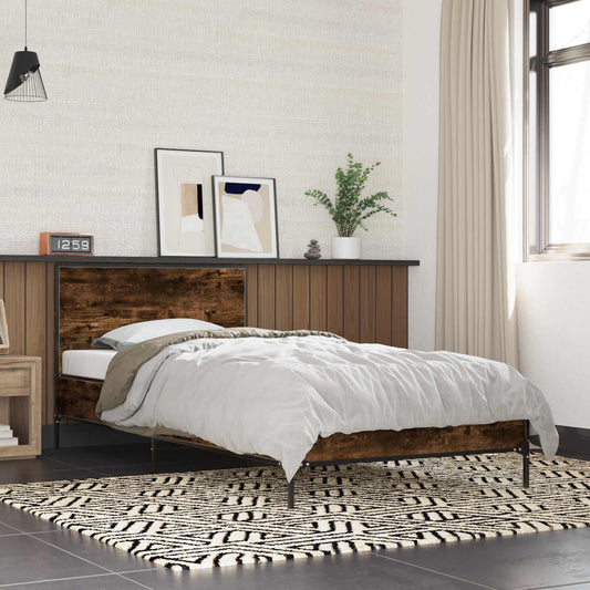 Bed Frame with Headboard Smoked Oak 80 x 200 cm Engineered Wood