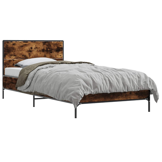Bed Frame with Headboard Smoked Oak 80 x 200 cm Engineered Wood