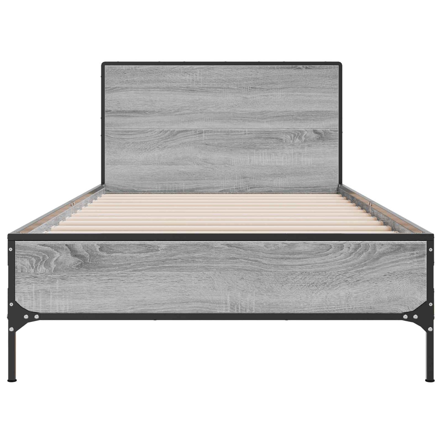 Bed Frame with Headboard Grey Sonoma 80 x 200 cm