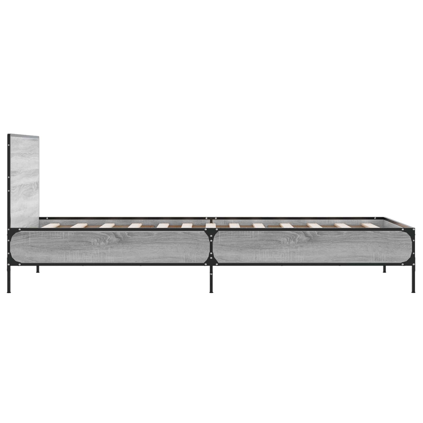 Bed Frame with Headboard Grey Sonoma 80 x 200 cm