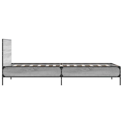 Bed Frame with Headboard Grey Sonoma 80 x 200 cm
