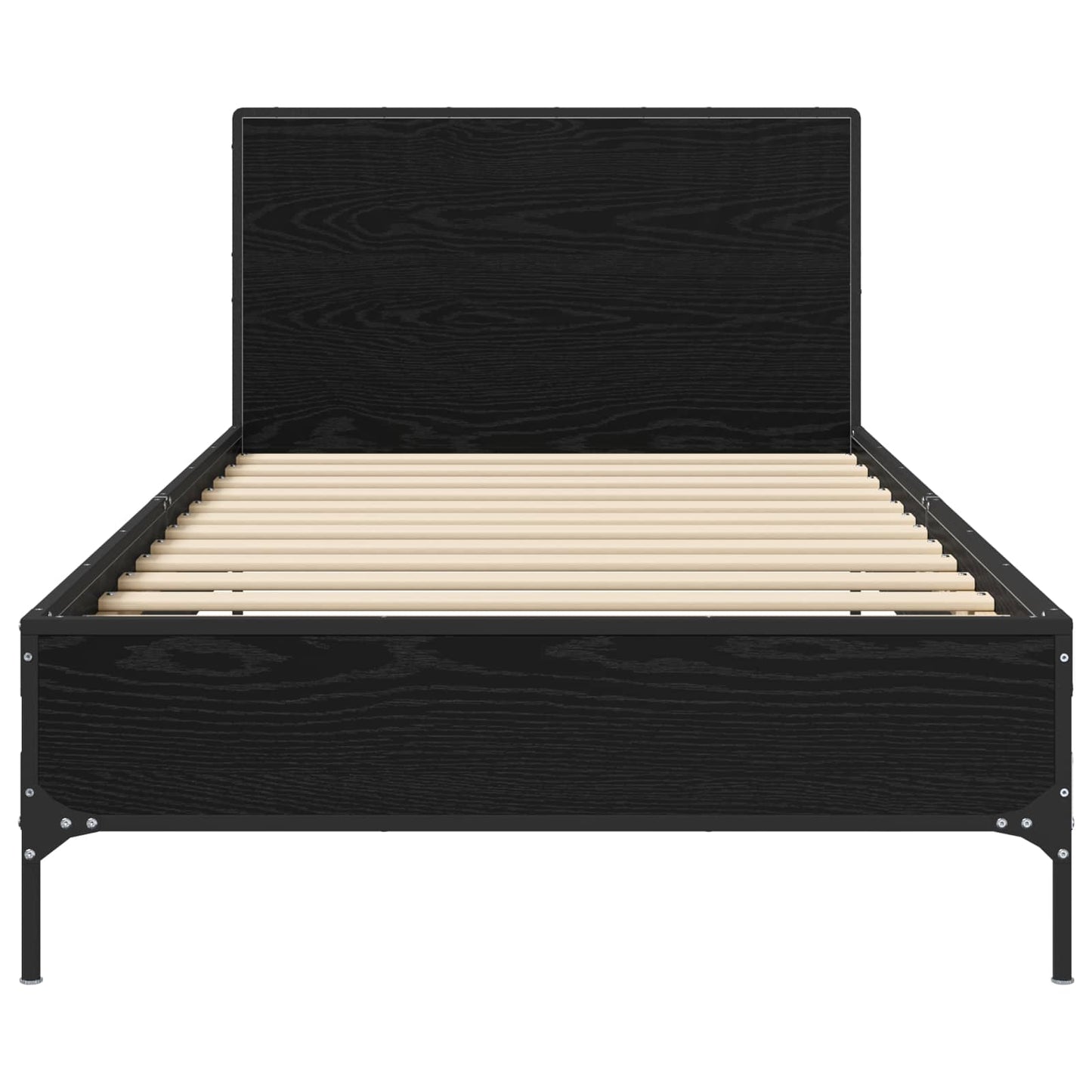 Bed Frame with Headboard Black Oak 80 x 200 cm Engineered Wood