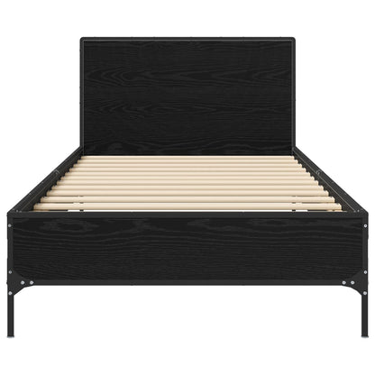 Bed Frame with Headboard Black Oak 80 x 200 cm Engineered Wood