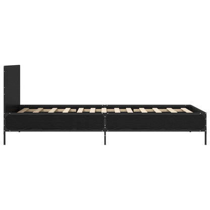 Bed Frame with Headboard Black Oak 80 x 200 cm Engineered Wood