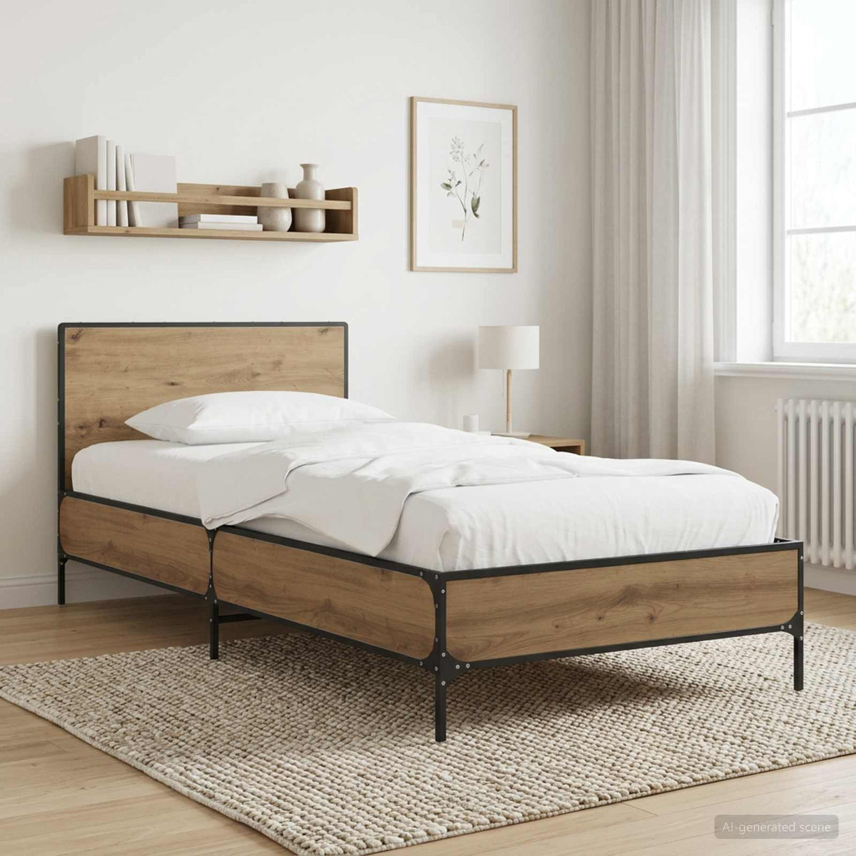 Bed Frame with Headboard Artisan Oak 80 x 200 cm