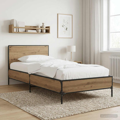 Bed Frame with Headboard Artisan Oak 80 x 200 cm