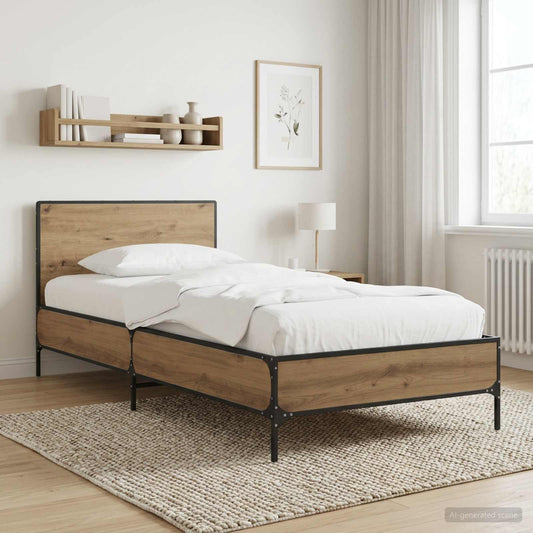 Bed Frame with Headboard Artisan Oak 80 x 200 cm