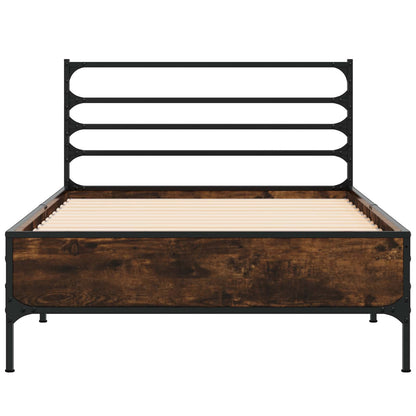 Bed Frame Smoked Oak 80 x 200 cm Engineered Wood
