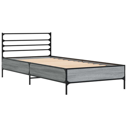 Bed Frame Grey Sonoma 80 x 200 cm Engineered Wood