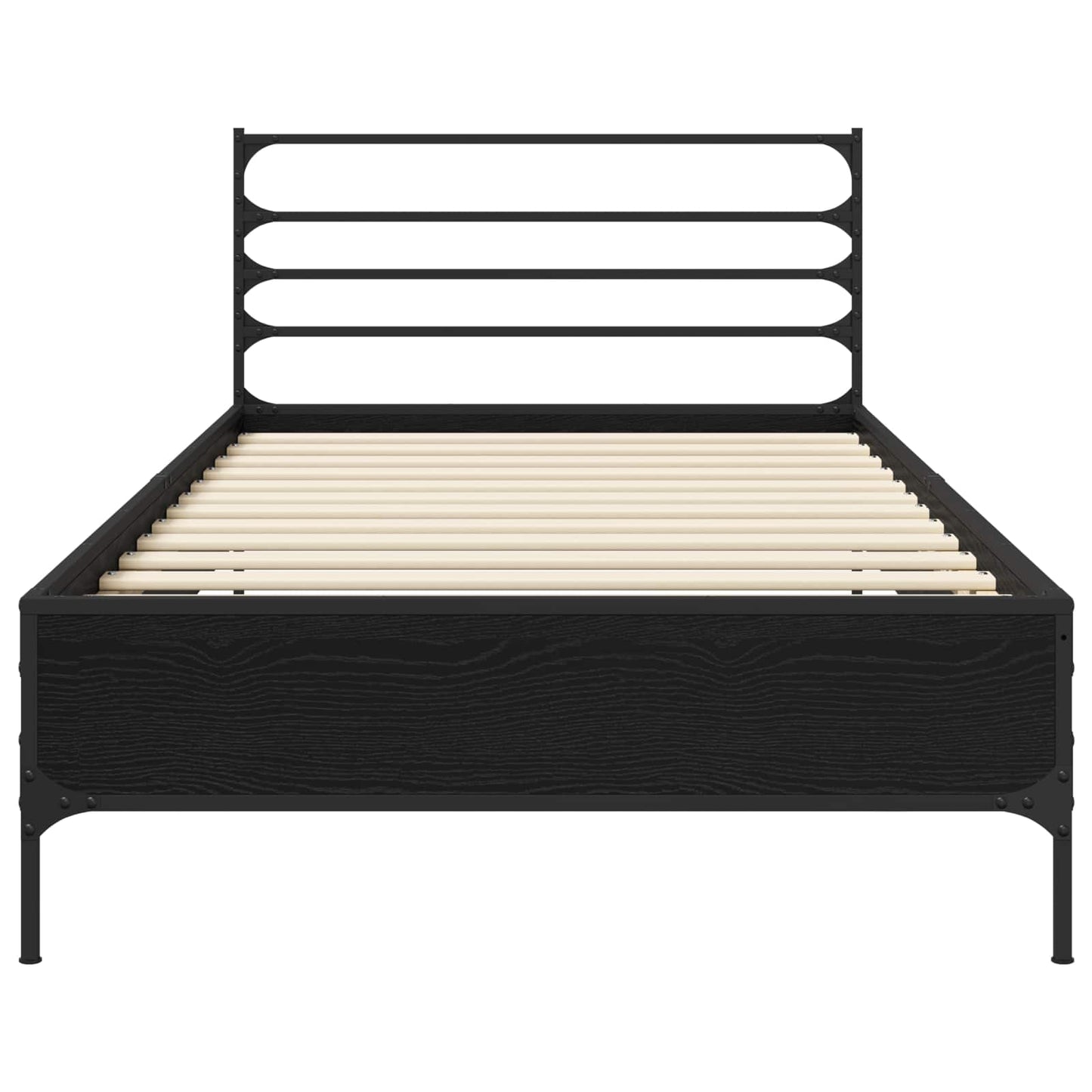 Bed Frame Black Oak 80 x 200 cm Engineered Wood
