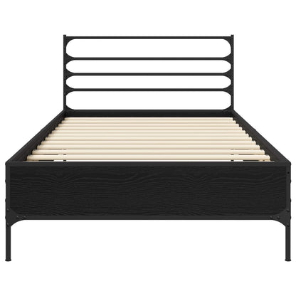 Bed Frame Black Oak 80 x 200 cm Engineered Wood