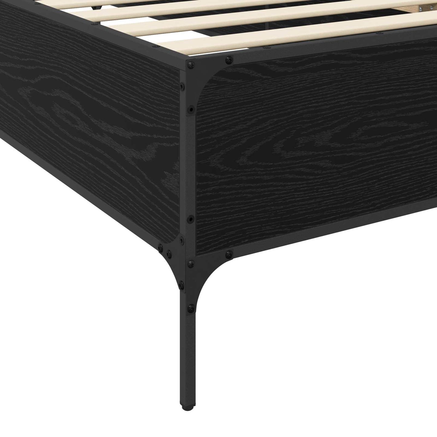 Bed Frame Black Oak 80 x 200 cm Engineered Wood