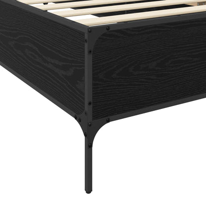 Bed Frame Black Oak 80 x 200 cm Engineered Wood