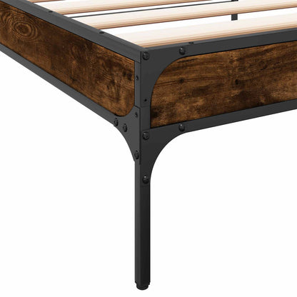 Bed Frame Smoke Oak 80 x 200 cm Engineered Wood