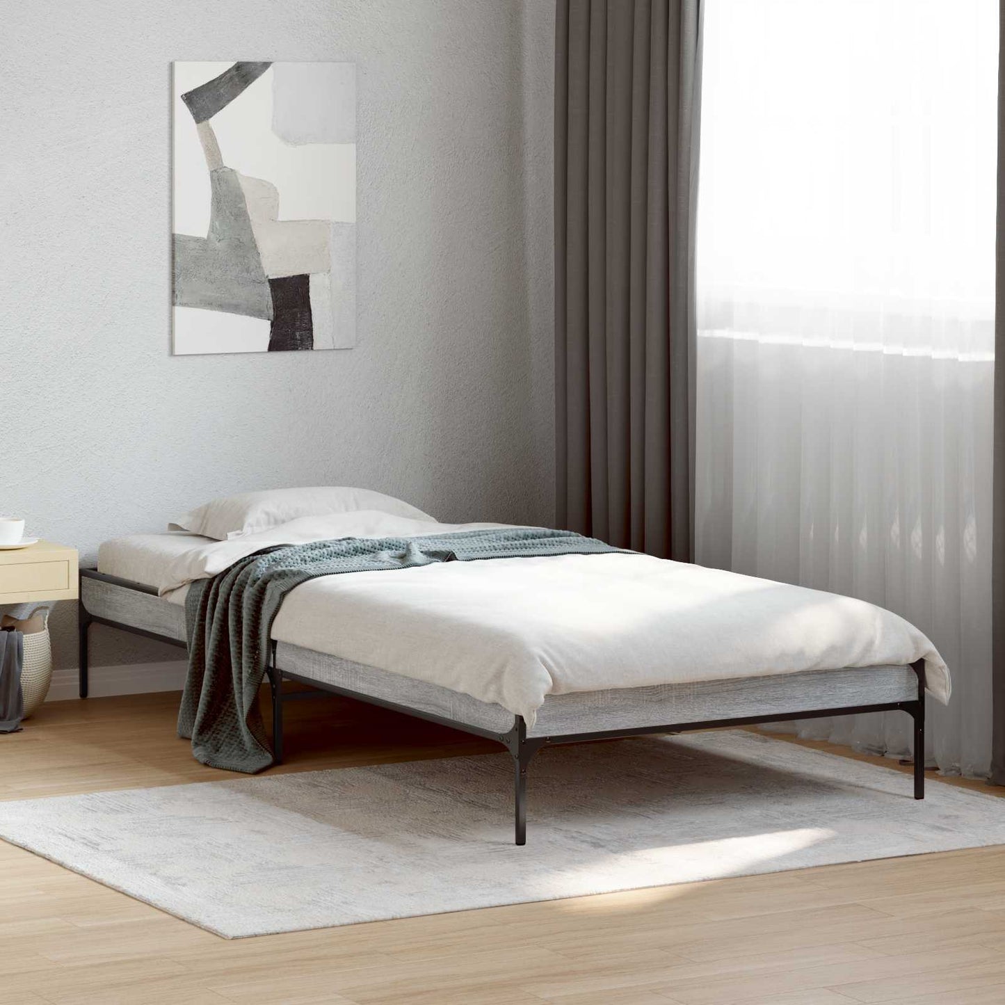 Bed Frame Grey Sonoma 80 x 200 cm Engineered Wood