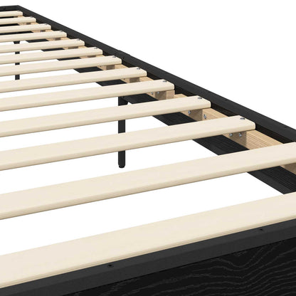 Bed Frame Black Oak 80 x 200 cm Engineered Wood