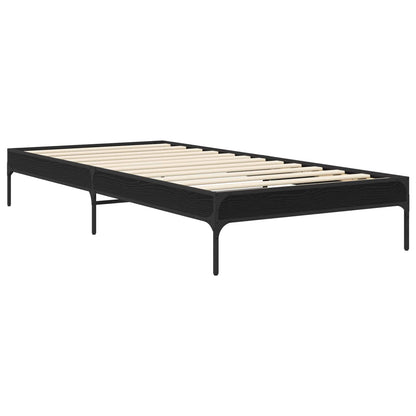 Bed Frame Black Oak 80 x 200 cm Engineered Wood