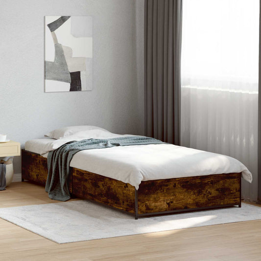 Bed Frame Smoked Oak 80 x 200 cm Engineered Wood