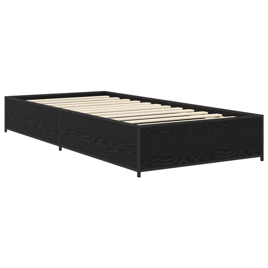 Bed Frame Black Oak 80 x 200 cm Engineered Wood