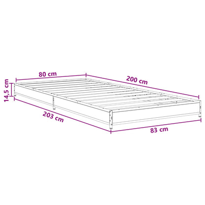 Bed Frame Sonoma Oak 80 x 200 cm Engineered Wood