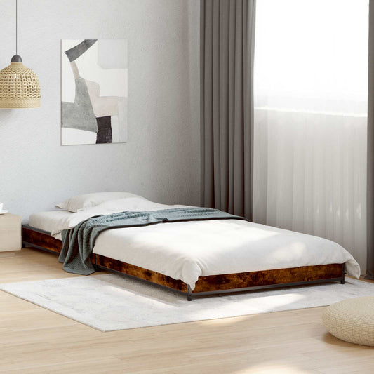 Bed Frame Smoked Oak 80 x 200 cm Engineered Wood