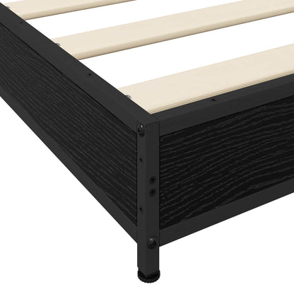Bed Frame Black Oak 80 x 200 cm Engineered Wood