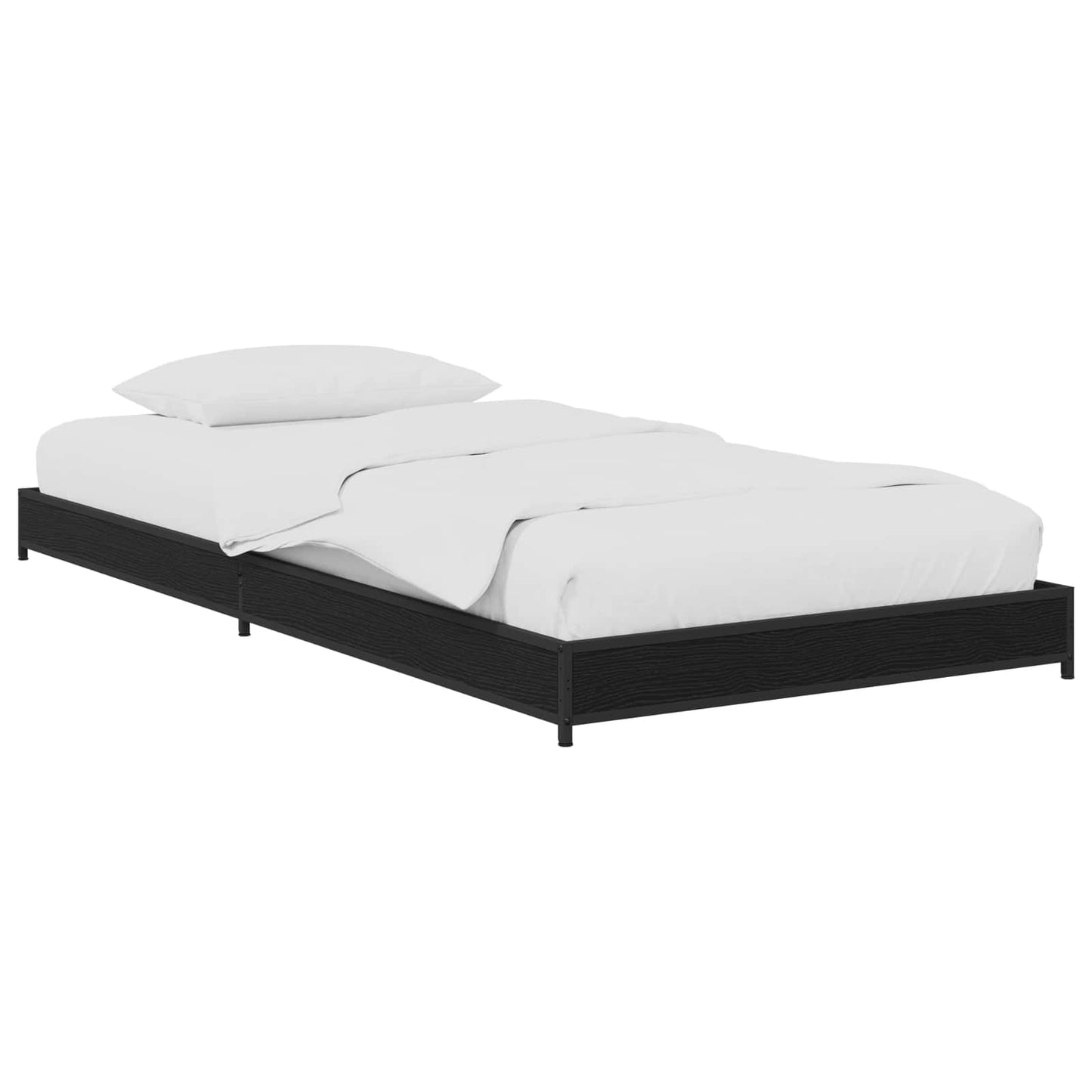 Bed Frame Black Oak 80 x 200 cm Engineered Wood