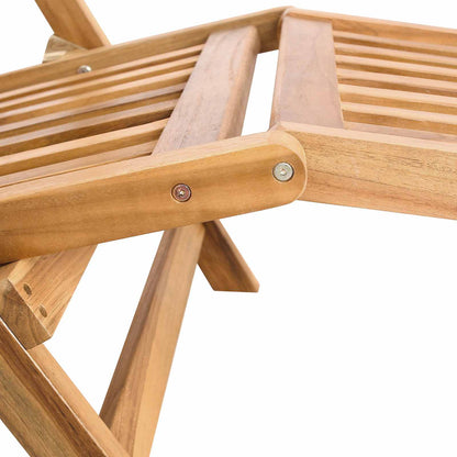 Folding Deck Chair Natural Solid Teak Wood