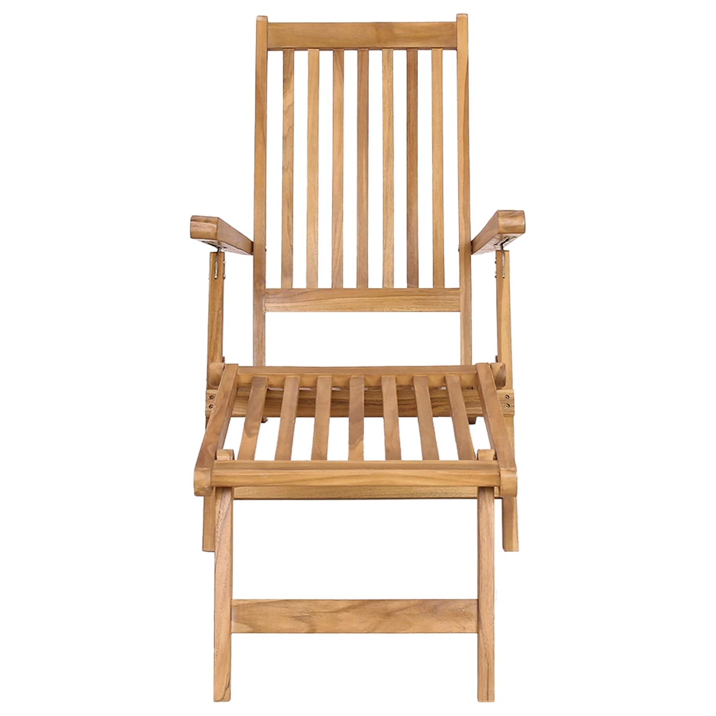 Folding Deck Chair Natural Solid Teak Wood