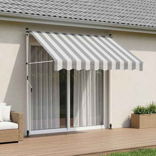 Manual Retractable Awning Anthracite and White 100 cm