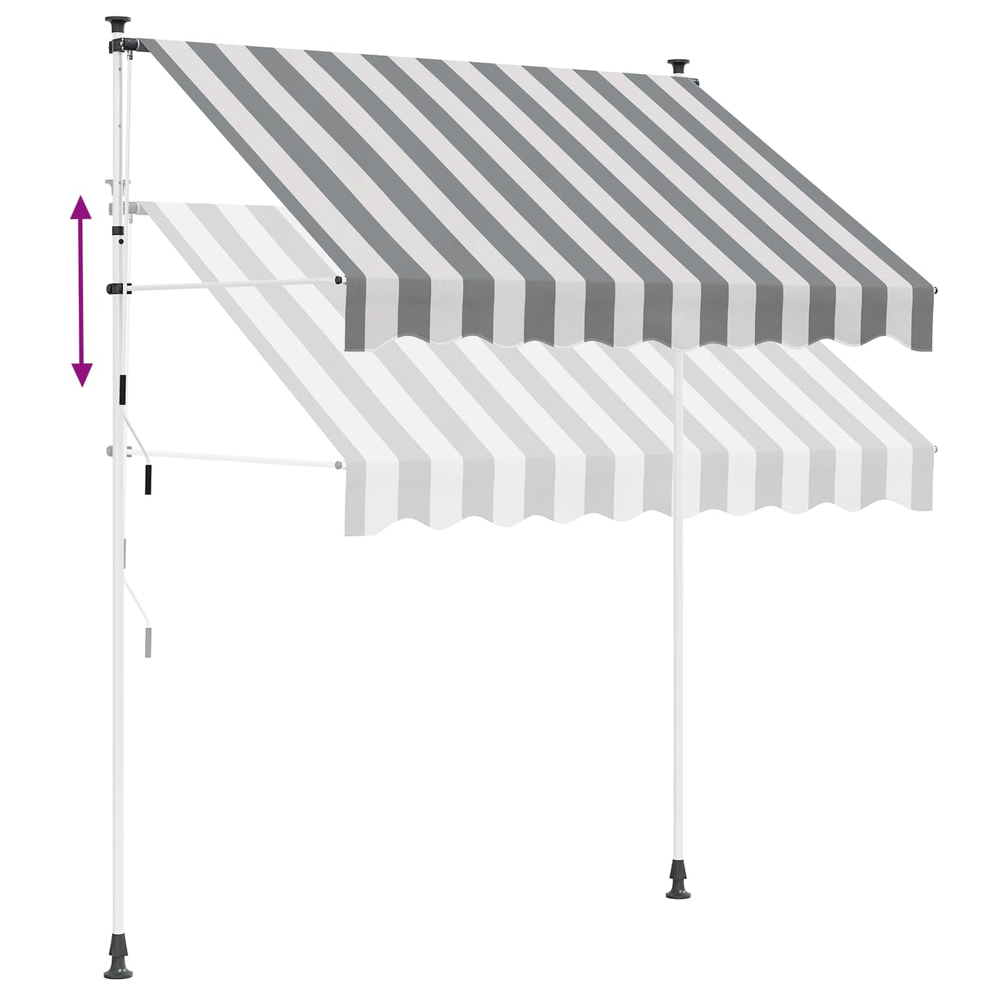Manual Retractable Awning Anthracite and White 100 cm