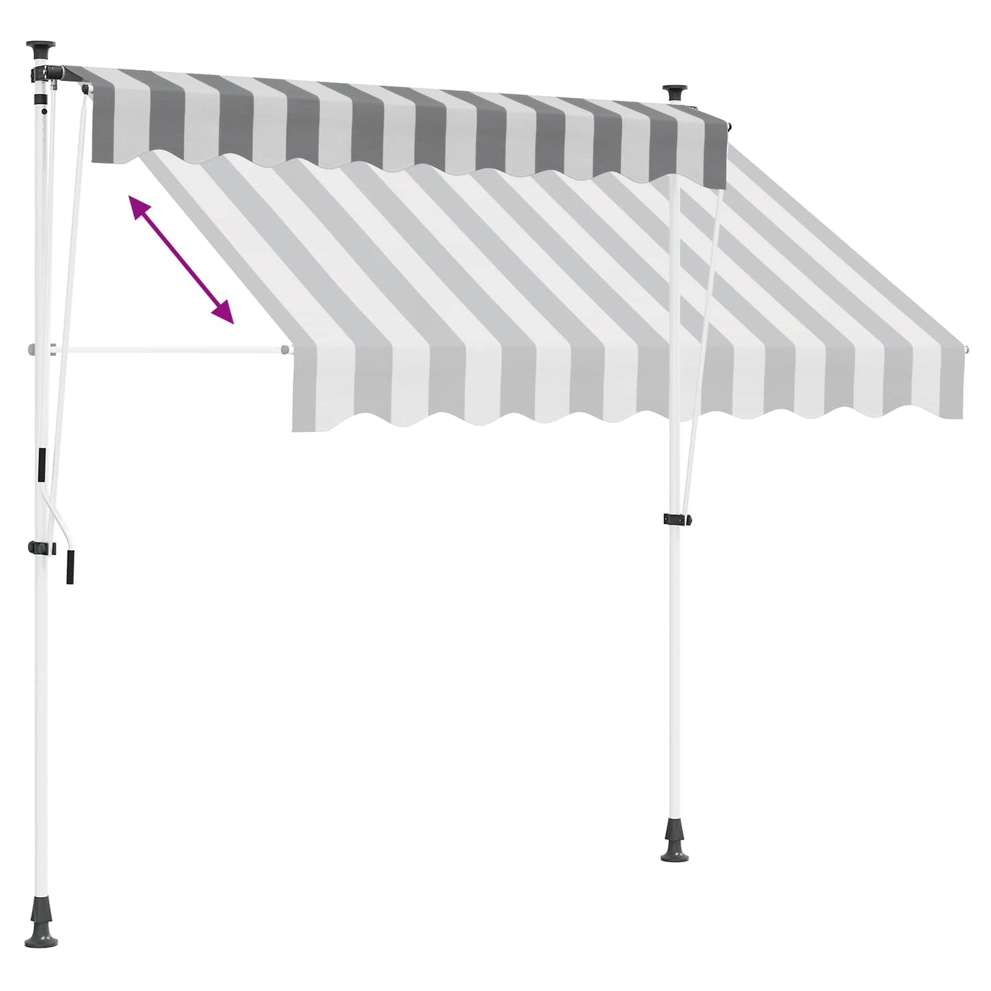 Manual Retractable Awning Anthracite and White 100 cm
