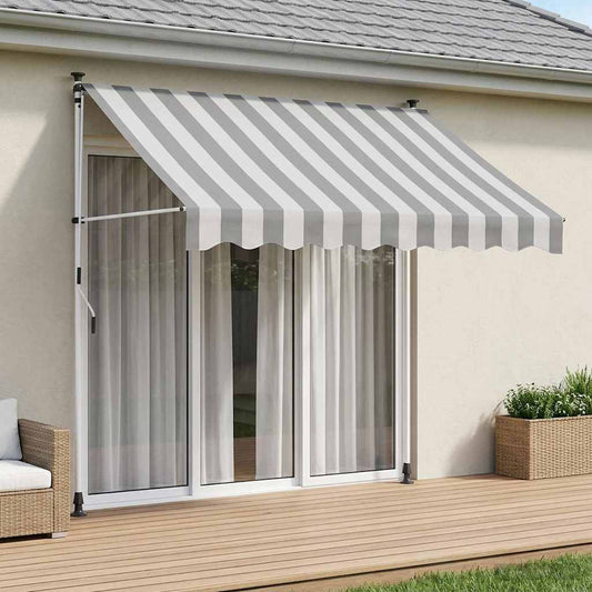 Manual Retractable Awning Anthracite and White 150 cm
