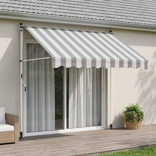 Manual Retractable Awning Anthracite and White 200 cm