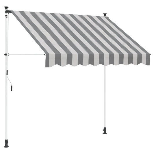 Manual Retractable Awning Anthracite and White 250 cm