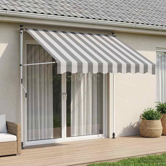 Manual Retractable Awning Anthracite and White 300 cm