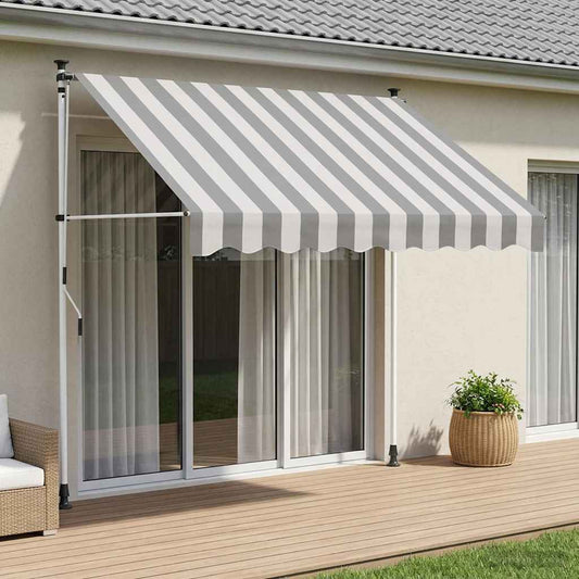 Manual Retractable Awning Anthracite and White 400 cm