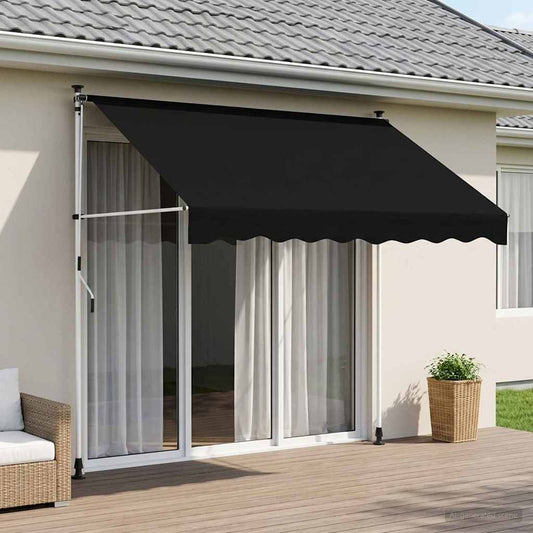 Manual Retractable Awning Black 100 cm
