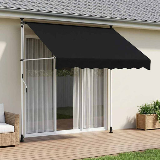 Manual Retractable Awning Black 150 cm