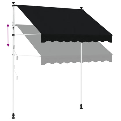 Manual Retractable Awning Black 150 cm